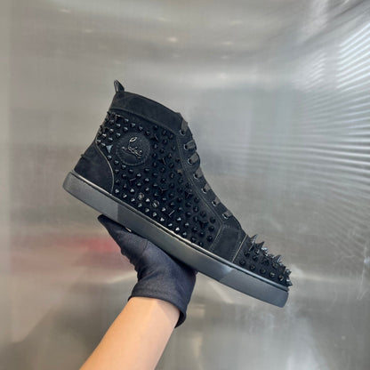 High-Top Black Studded Sheep King Sneakers