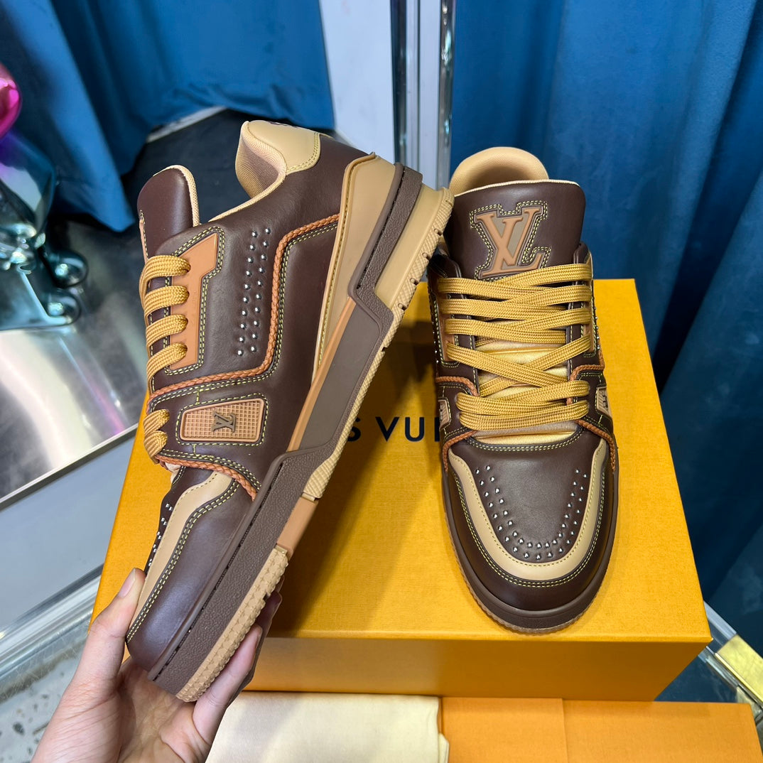 Premium Color-Matched Leather Sneakers