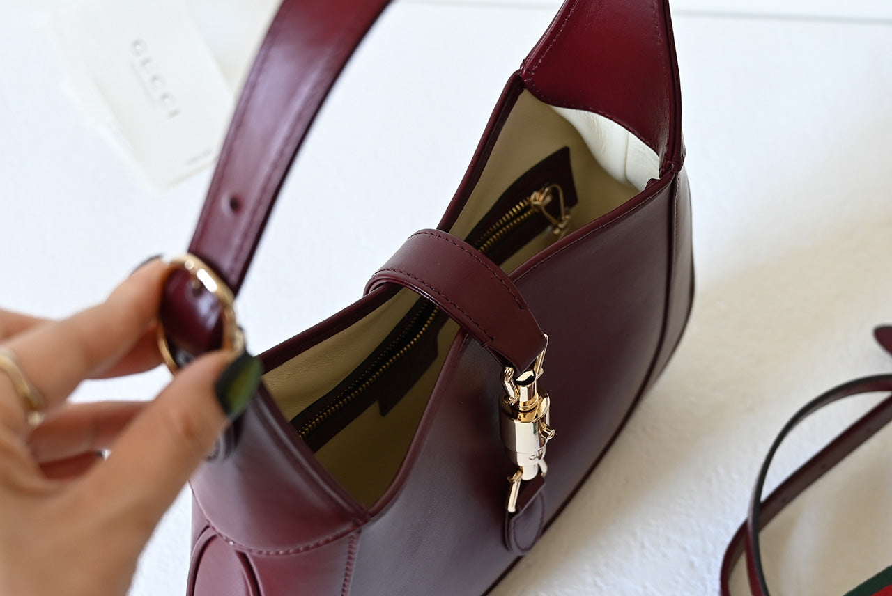 Jackie New Version Shoulder Bag Red Leather